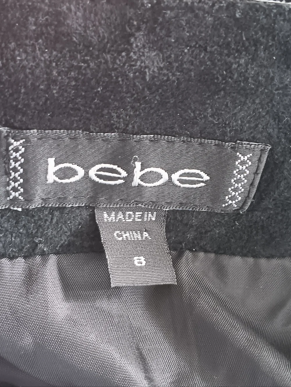 Vintage Bebe Suede Leather Skirt 8 Black Perforated Asymmetrical Hem - Picture 8 of 10